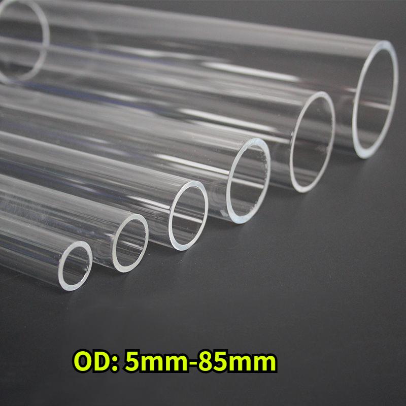 1-4Pcs Length 500mm High Transparent Acrylic Pipe OD 5mm 6mm 8mm 10mm-85mm PMMA Plexiglass Round Tube