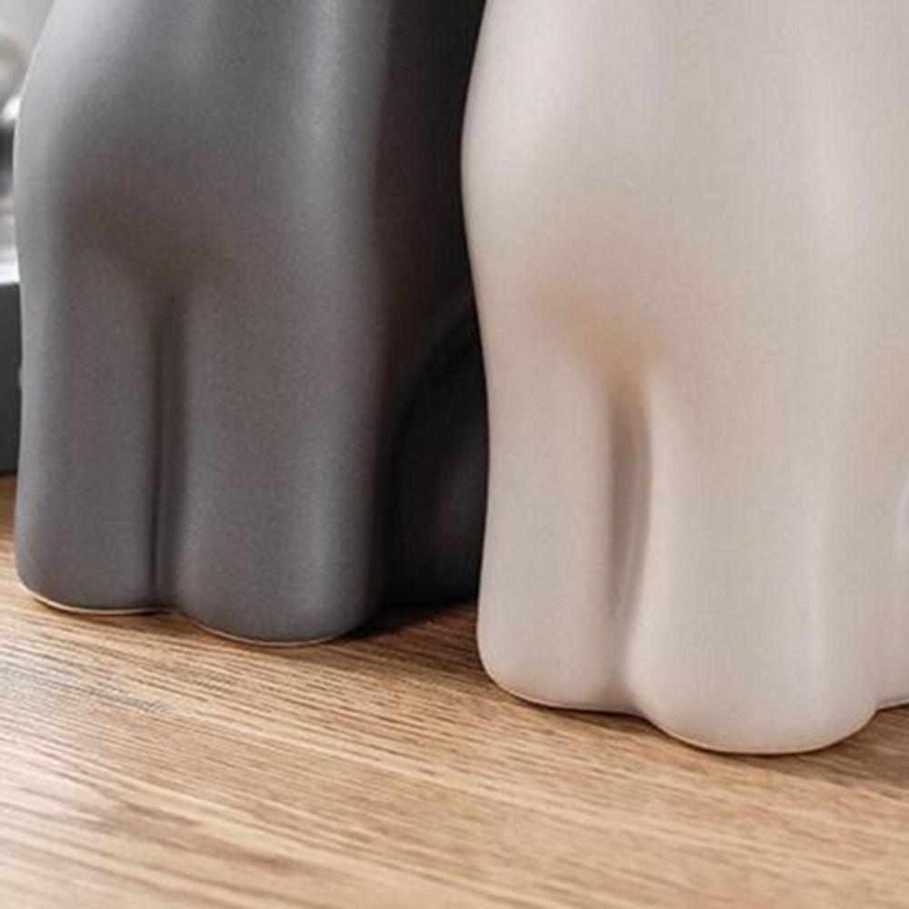 2 Sets of Ceramic Couple Elephant Double Elephant Elephant Sculpture Fashion Bedroom