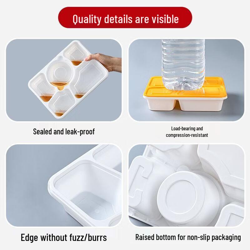 Disposable 4-Compartment Takeout Food Containers