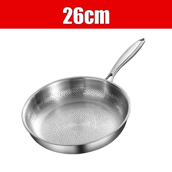 

10”/11”/12” Tri-Ply Stainless Steel Frying Pan 3-layer Kitchen Cooking pans Fast Heating Chef s pan with Ergonomic Handles