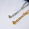 Gold Paperclip Necklace Adjustable Sweater Chain Necklace Metal Choker Necklace  Women's Jewelry