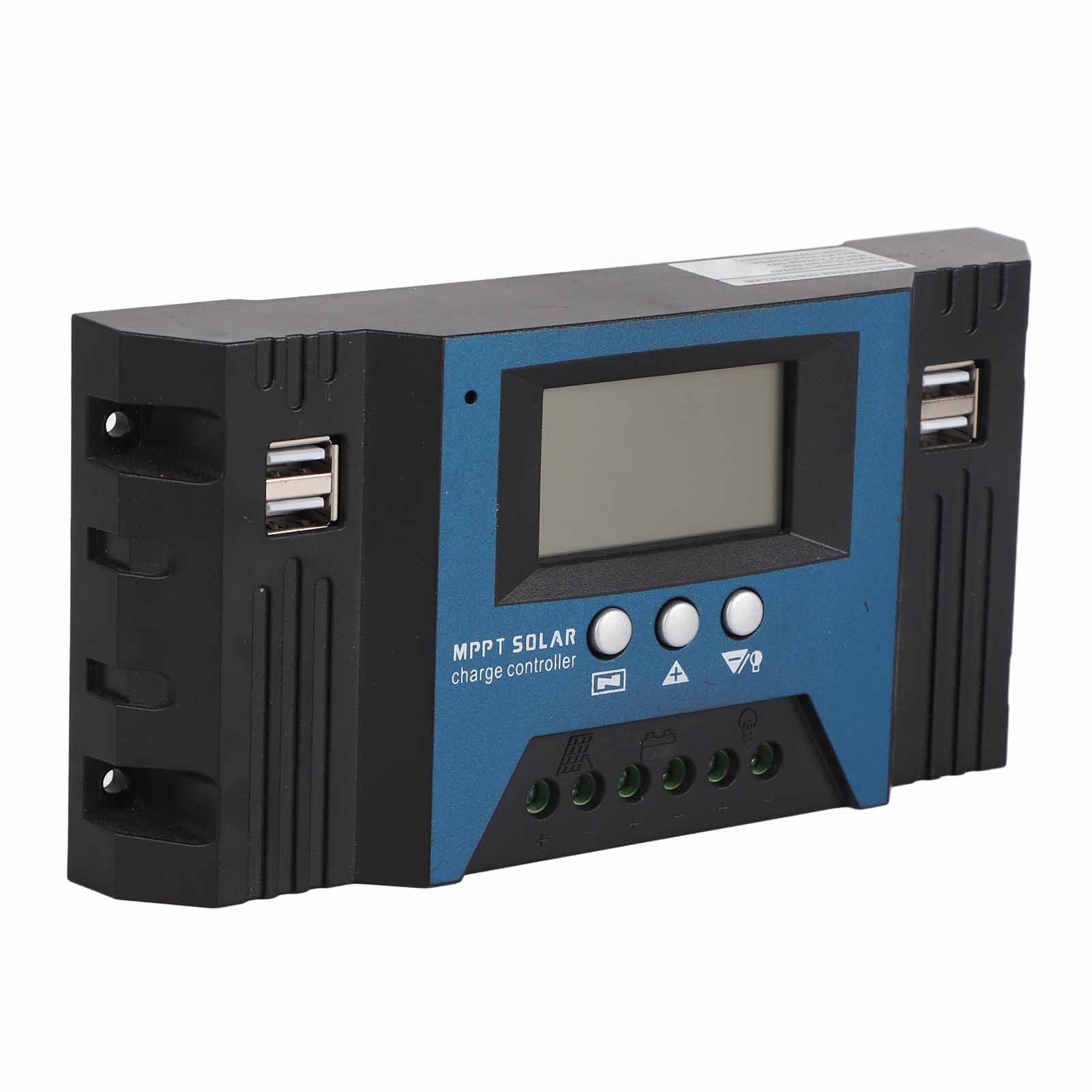 

12В 24В Регулятор контроллера солнечной зарядки 4 порта USB 5В 2,5А Регулируемый параметр ЖК-дисплей для дома, автодома, лодки 40А 60A