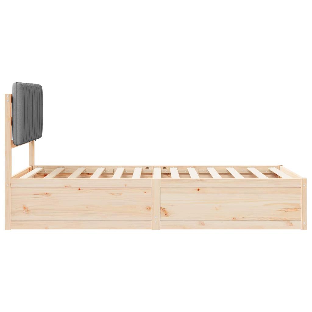 Bed Frame with Upholstered Headboard Light Grey 100 x 200 cm