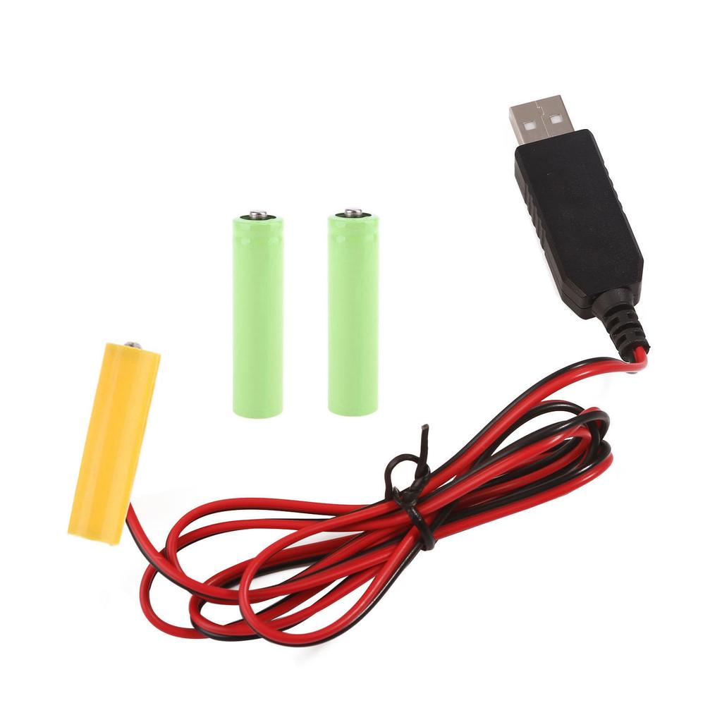 1 Set USB 5V To 4.5V AA Dummy Battery Power Cable Cord Replace 3x 1.5V LR6 AA Batteries Money-saving for LED Light Toy