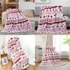 Christmas Plush Blanket With Snowflake And Reindeer Print For Home Decor