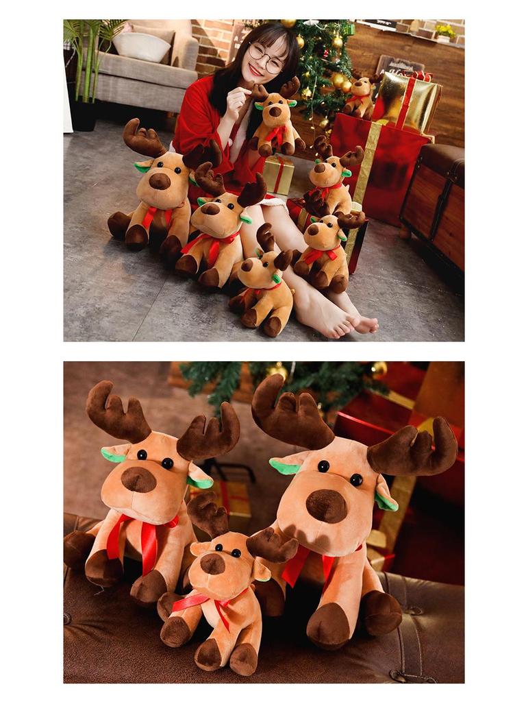 Cartoon Christmas Reindeer Plush Toy - Holiday Decoration & Gift for Girls and Kids.