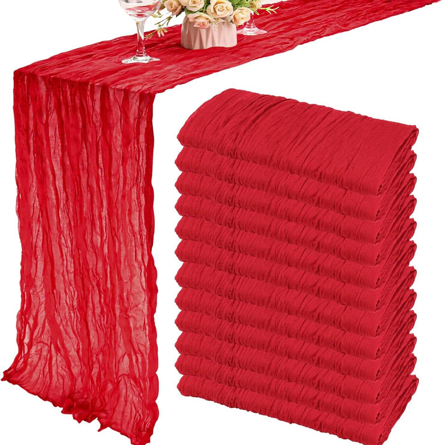 

Скатерть-дорожка Bali Yarn Crepe для свадеб и мероприятий - Плиссированная марлевая полиэстеровая салфетка 40*275cm (Chair Back Flower)