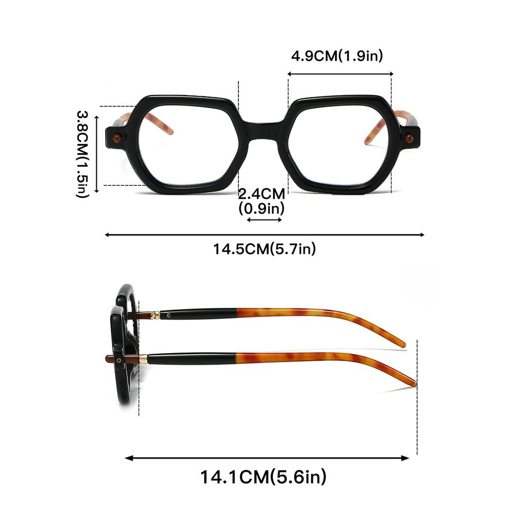 Vintage Polygon Optical Frames Men  Fashion Blue Light Blocking Glasses Women Trendy Luxury Brand Design Eyeglasses