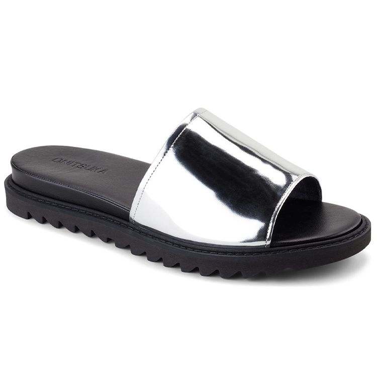 ONITSUKA TIGER Slider-S Casual Sports Slippers Unisex Footwear Black Silver 1183A911-020