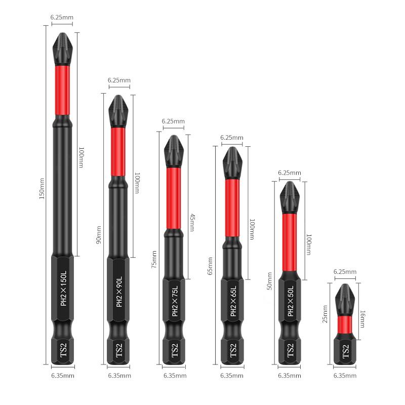 12/24Pcs Magnetic Screwdriver Bit Set With Anti Slip Shockproof Hexagonal Handles Suitable For Various Tools