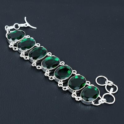 Green Tourmaline Gemstone Bracelet, 925 Sterling Silver Jewelry Bracelet, Green Tourmaline Gemstone Jewelry Bracelet For Women Gifts For Her