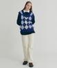 Clove [22Fw Clove] Argyle Wool Vest (Blue)
