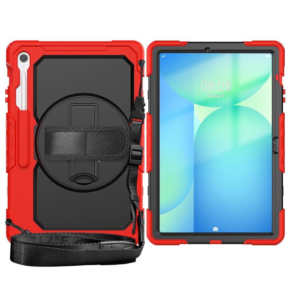 Heavy Duty shockrpoof Case Hand/Shoulder Strap Stand for Samsung Galaxy Tab S10 FE+ Plus 13" X620/X626B With Screen Protector
