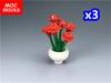 Kit MOC Blocks Flower Pot Rose Plant Garden City Decor Construction Bricks Assembles Particles Children's Playthings