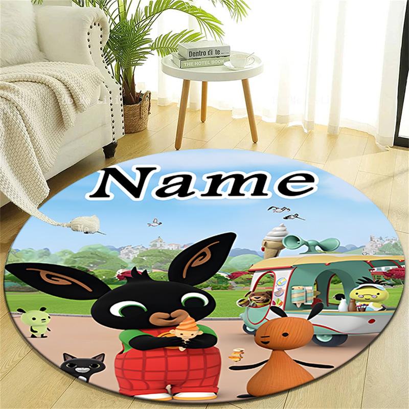 Personalized B-Bing Bunny Round Chair Office Rug - Perfect for Mat, Office Chair & More - Ideal Gift for Birthdays and Holidays