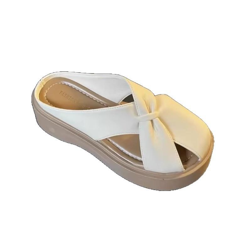 Thick-soled bag head half slippers women's 2025 new summer wear lazy one-pedal cool slippers women's summer versatile slippers
