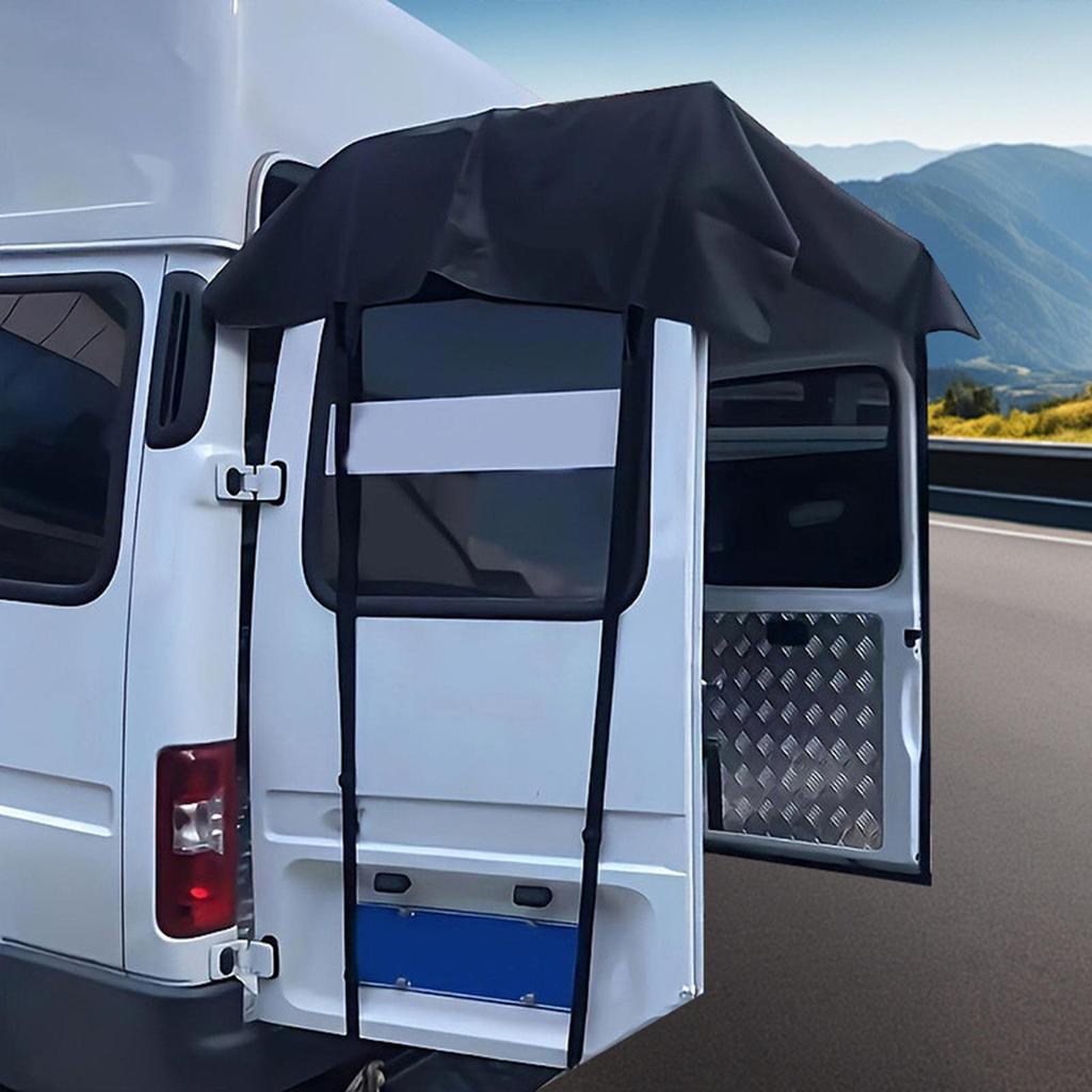 Rear Door RV Awning Windproof Awning for Campervan Windproof Truck Van Rear Protector for Camping Hiking Beach Picnic Outdoors