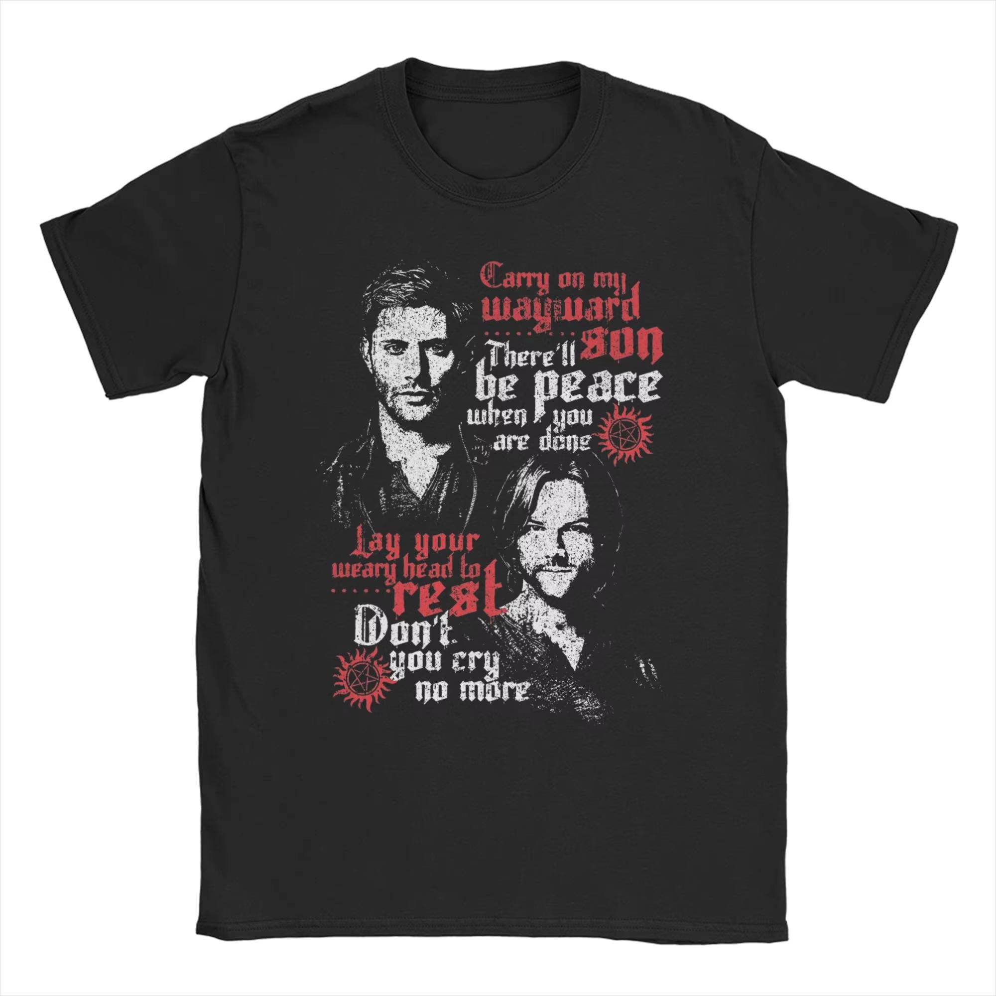 

Supernatural Cotton T-Shirt for Man Summer Hip Hop Vintage T Shirts O Neck Popular Tee Shirt Oversized Design Tops - Men s Su... 5XL різнокольоровий