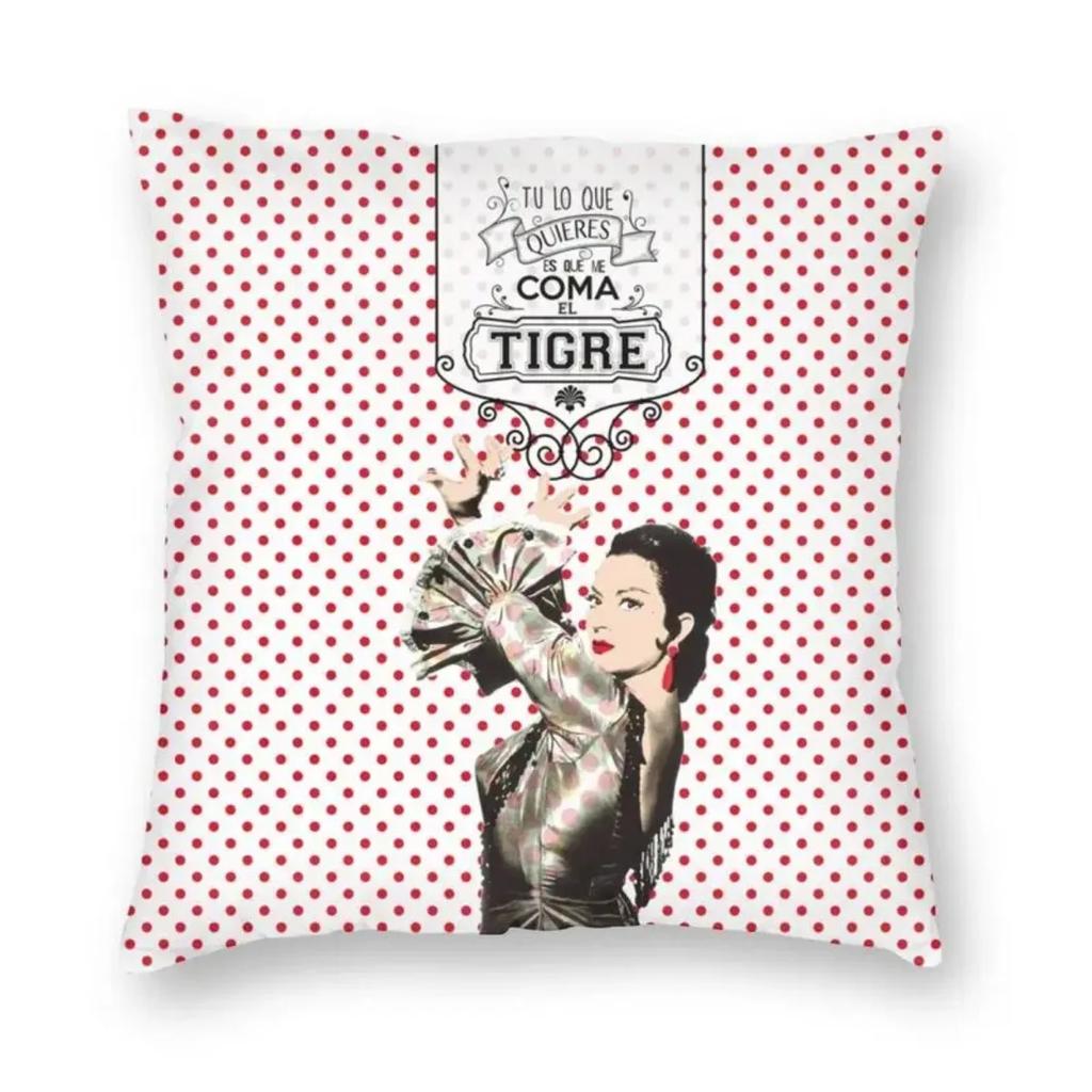 Flamenco Lola Flores Modern Throw Pillow Covers Living Room Decoration Spanish Dancer Pop Art Cushion Cover Pillowcase