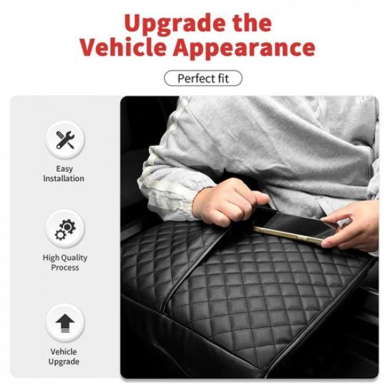 Couvercle de boîte à accoudoirs en cuir noir pour console centrale RAM 1500 + Accessoires (États-Unis)