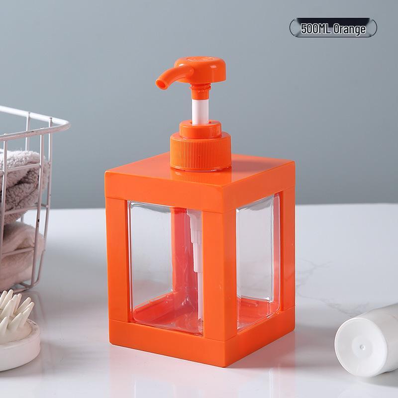 

Large Capacity Square Transparent Press-Type Dispenser Bottle for Lotion, Shower Gel, or Hand Soap
