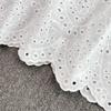 Retro Palace Temperament Round Neck Waist Show Thin Hook Flower Hollow a Word Lace Dress Elegant Large Skirt