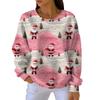 Women's Fashion Casual Gradient Christmas Print Pullover Sports Long-Sleeve Top