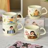 Cute Cup Stacked Cup Ceramic Mug Household Parent Child Cup Family Four-piece Cup Children's Milk Breakfast Cup