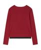 AWESOME STUDIO Layered Ribbed Cardigan T-Shirt Wine