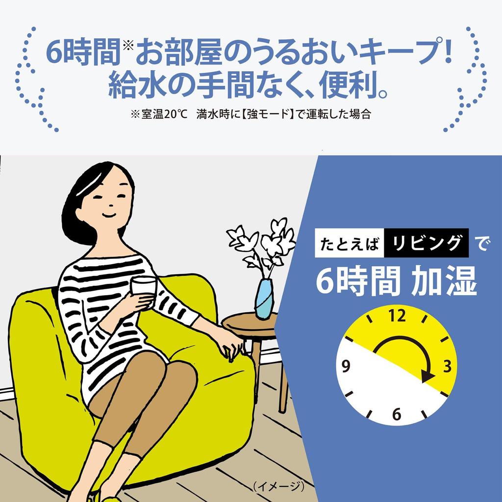 Zojirushi High Power Humidification Type That Can Be Used Even In a Large Living Steam No Filter Easy To Soft Black Humidifier, Room, 4.0L Type,