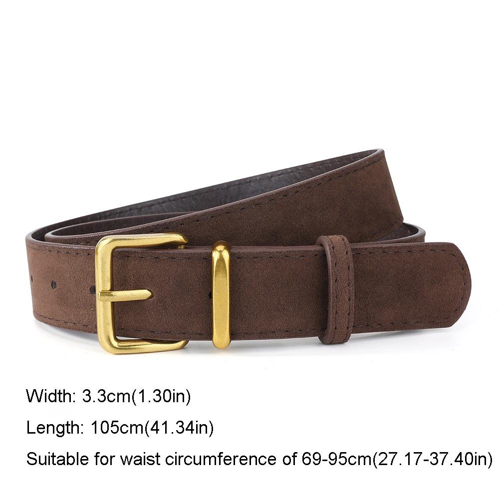 Versatile Women Waist Belt Luxury Design 3.3cm Waistband Retro Suede Leather Belt  Jeans Decoration