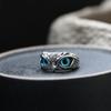 Vintage-Ring mit Tiermotiv, offen, verstellbar, blaue Eule, Ring für Damen und Herren, Schmuck, Geschenkidee für Partys