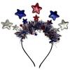 2024 Independence Gathering Star Headband Glittering Five Pointed Star Hairhoop Party Props  Festival Costume Hairband  Blue