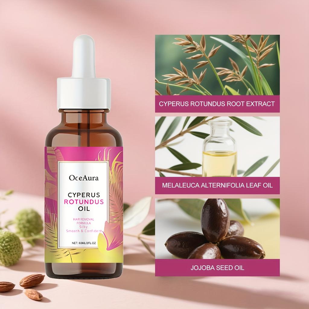 Olio di Cyperus Rotundus OceAura per la Depilazione Pelle Morbida e Liscia Cura della Pelle Idratazione Profonda Inibizione della Crescita dei Peli Olio Dopobarba