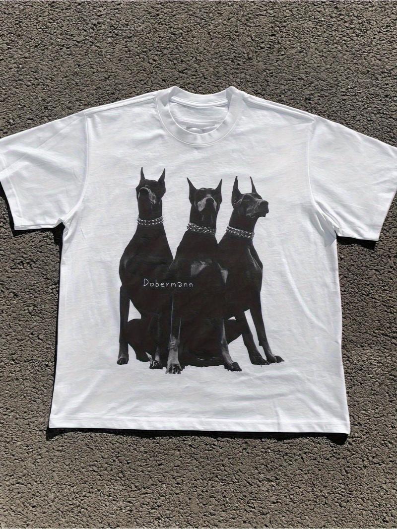 

DoberUnisex print Tshirt with eyecatching black and white DoberUnisex pattern perfect choice for dog lovers and hiphop style S