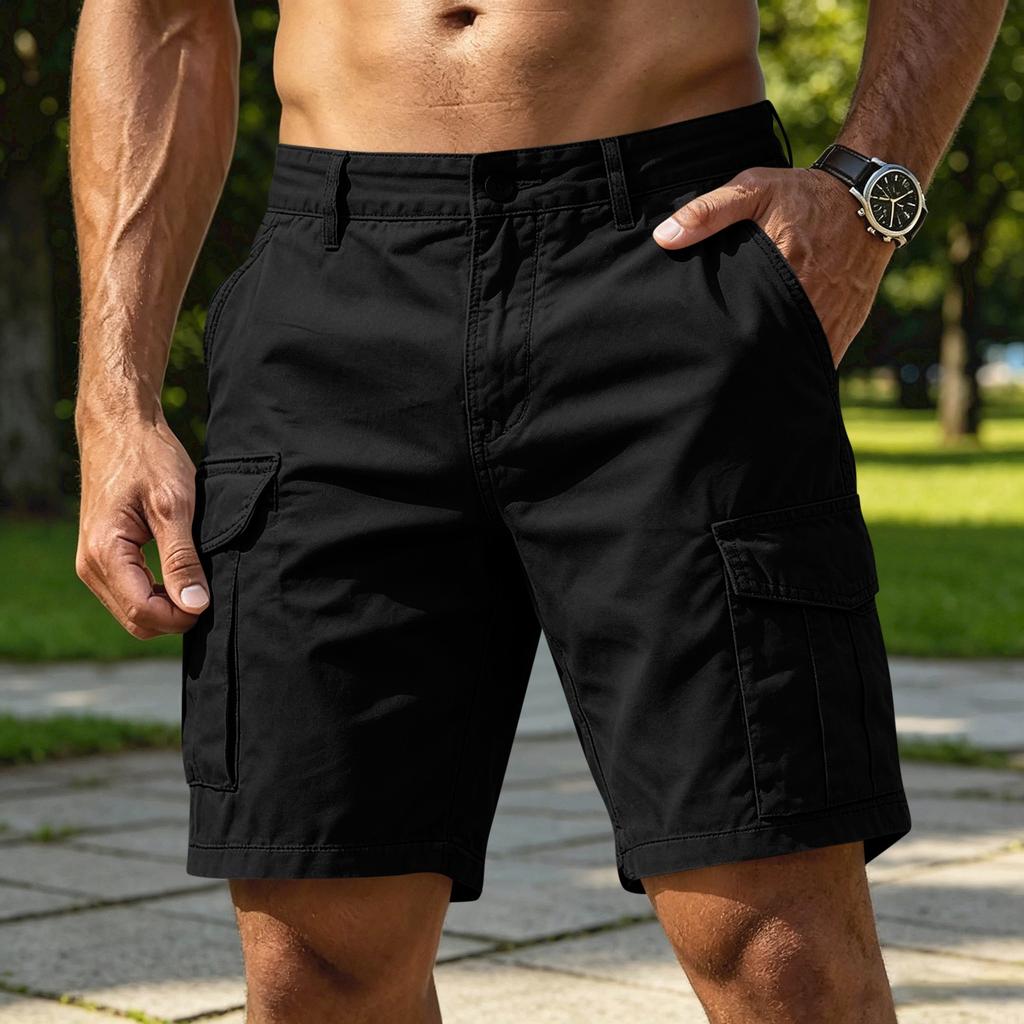 Men’s Loose Fit Cargo Shorts with Multiple Pockets Summer Knee Length Casual Utility Shorts for Outdoor Activities