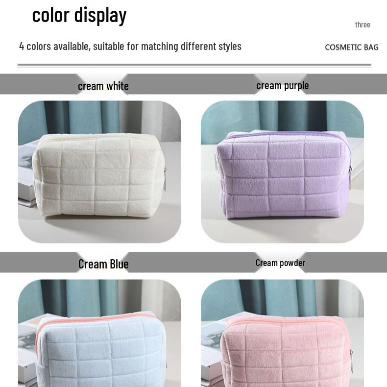 Suede Makeup Bag: Portable, Large Capacity, High-End Feel