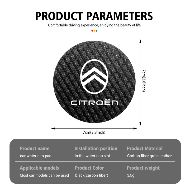 Für Citroen 2 Stück Auto-Getränkeuntersetzer Wasserbecher Flaschenhalter Matte Rutschfeste Tassenmatte Grand Berlingo Jumper Celysee Xsara Picasso Aircross