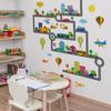 WOHAHA Wall Stickers Large Size Construction City Silhouette Perfect for and Nurseries Waterproof Wall Stickers Stylish Wall Decor 132cm x 128cm - -