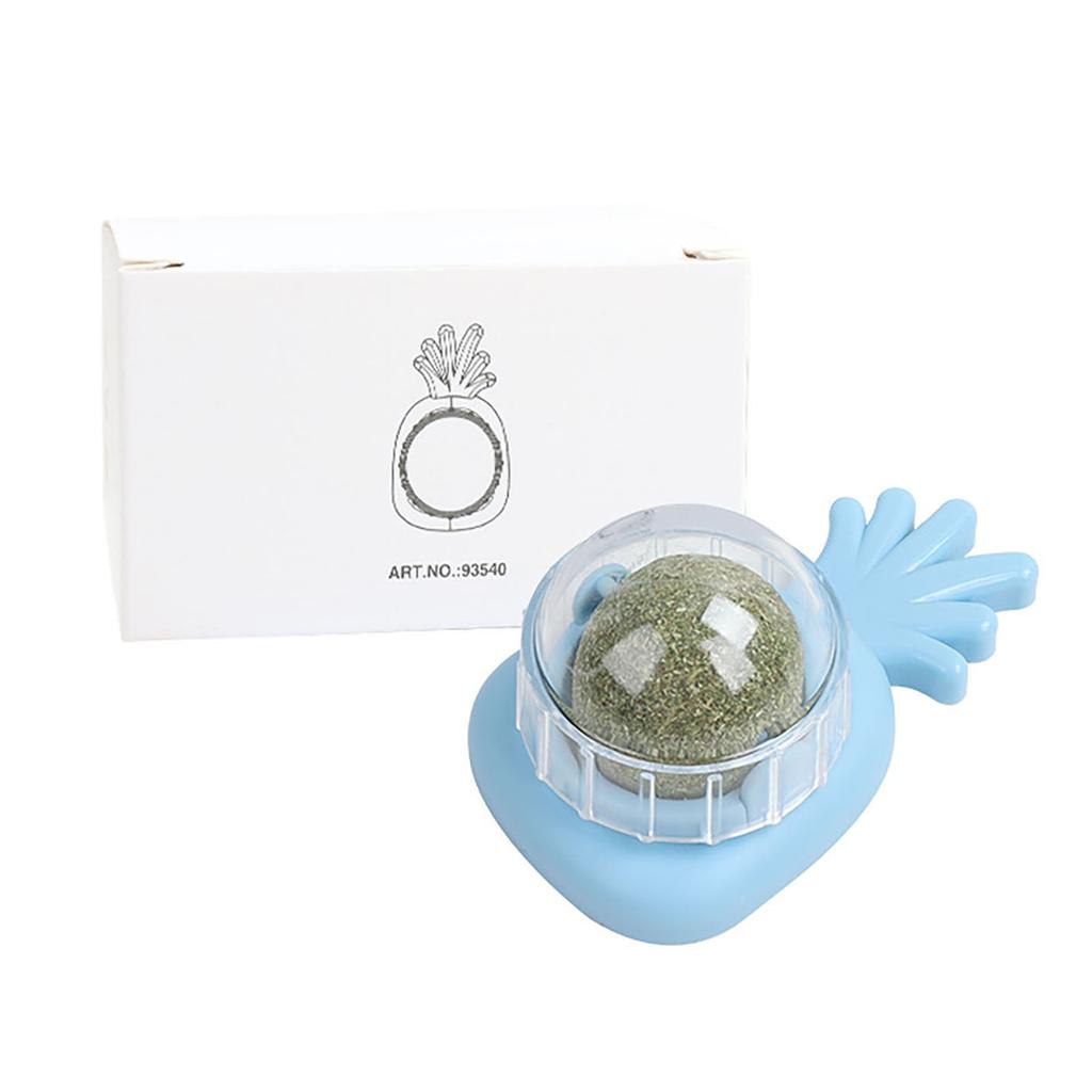 Catnip Ball Toy with Plastic Holder for Interactive Play Durable Pet Toy Suitable for Indoor Cats Safe and Non-Toxic Material