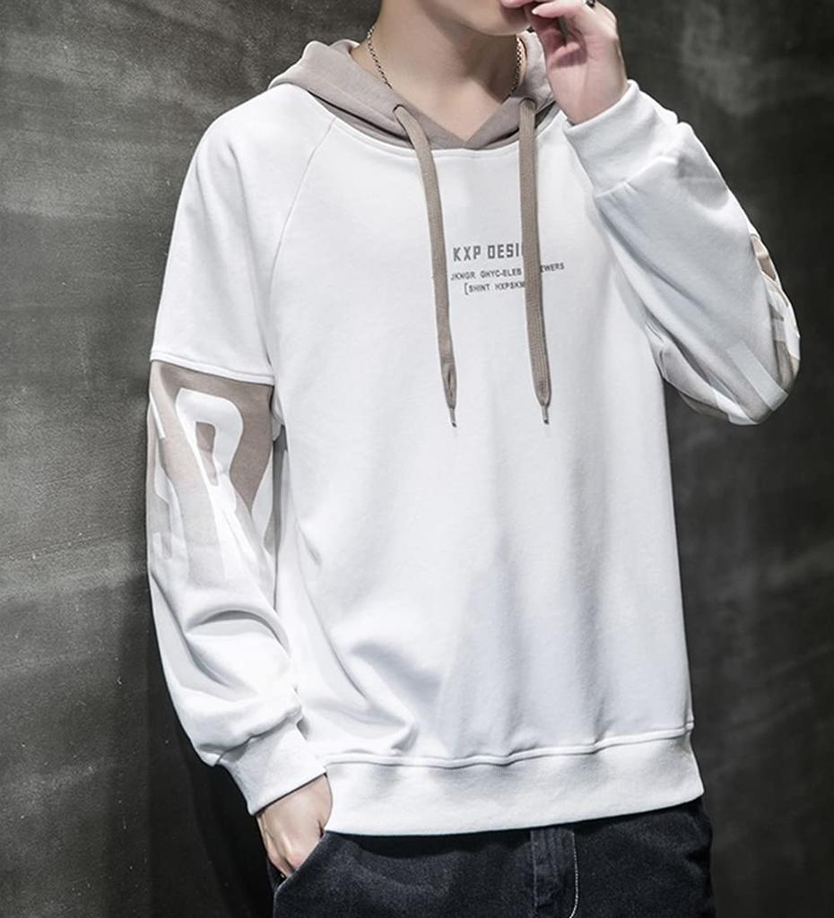 Long Large Printed Loose 3XL [Aaronlive] Men's Hoodie, Sleeve, Size, Lightweight, Soft, Hooded, T-Shirt, Simple, Stylish, Hooded, Fit, Casual,