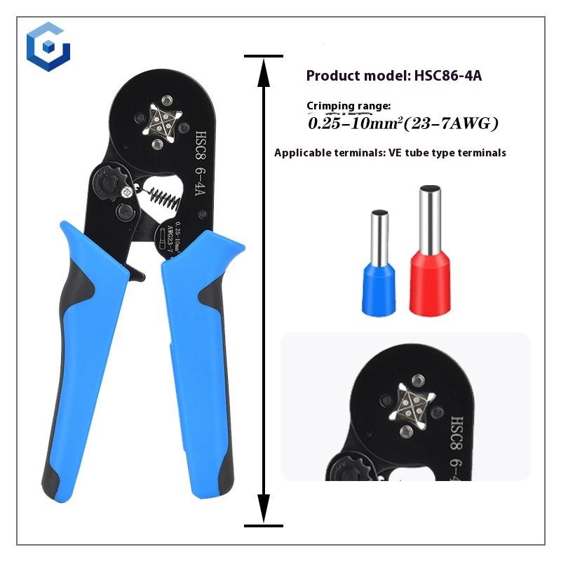 HSC86-6 AWG23-10 Crimping pliers pliers electrical pipe junction box mini pliers HSC8 6-6 0.25-6mm2  forceps  wire stripper