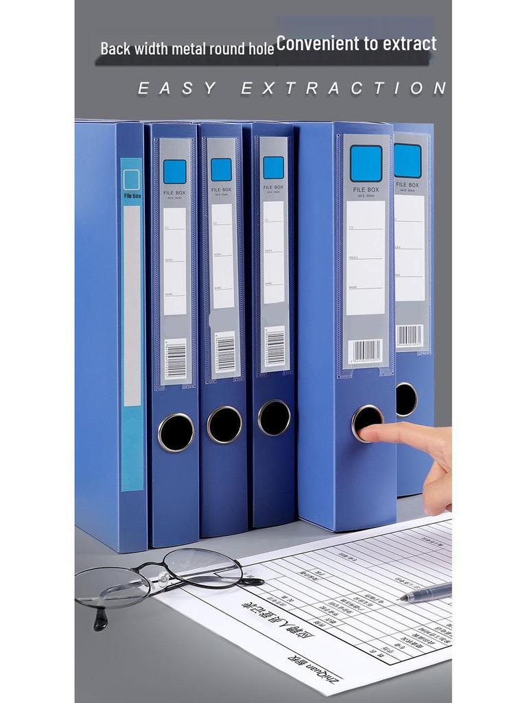 Set of 10 Foldable Plastic A4 Archive Boxes for Documents - Sizes 2cm, 3.5cm, 5.5cm, 7.5cm.