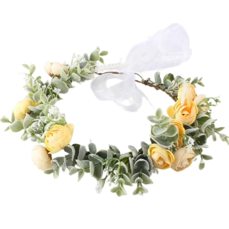 Couronne de Fleurs de Mariée Pour Mariage Bandeaux de Fleurs Mariée Bandeaux Floraux Femmes Guirlandes Florales Couronne Guirlande de Cheveux