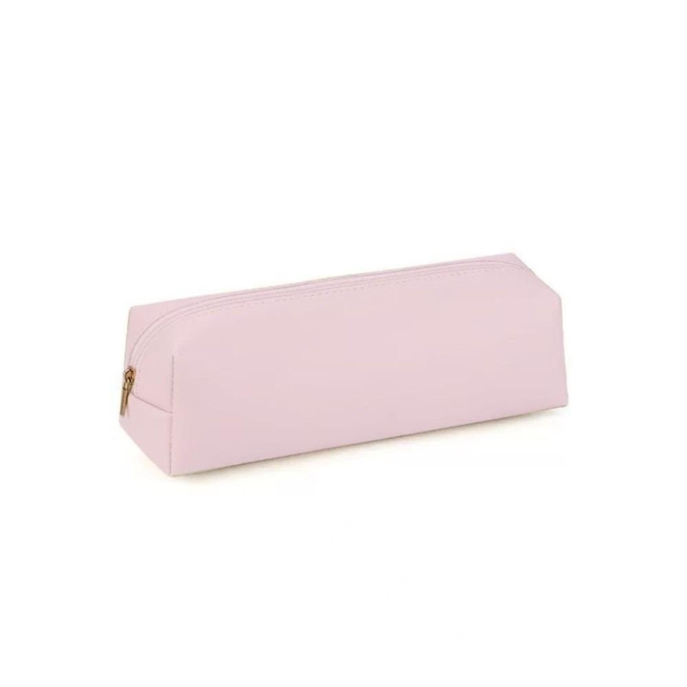 PU Leather Pen Bag Pure Color Pencil Pouch Coin Purse Pencil Case Boy Girl