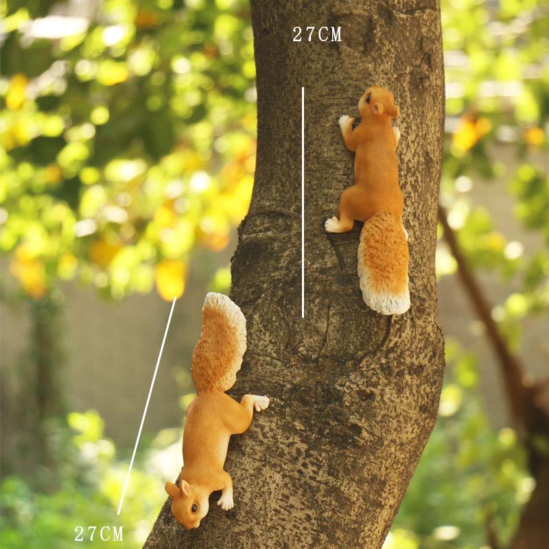 Resin Simulation Squirrel Pendant, Hanging Ornament for Garden, Flower Pot & Balcony
