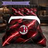 AC Milan Pattern 3 Pieces Bedding Set Soft Microfiber Duvet Cover with Pillow Cases for Bedroom
