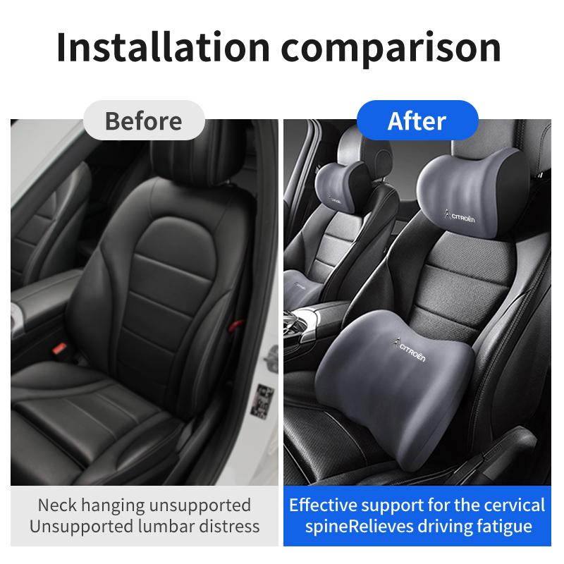 Comfort Car Back Neck Cushion Headrest Lumbar Pillow Support For Citroen C4 C3 C5 C1 C2 C6 VTS C4L DS3 DS4 DS5 Grand Berlingo