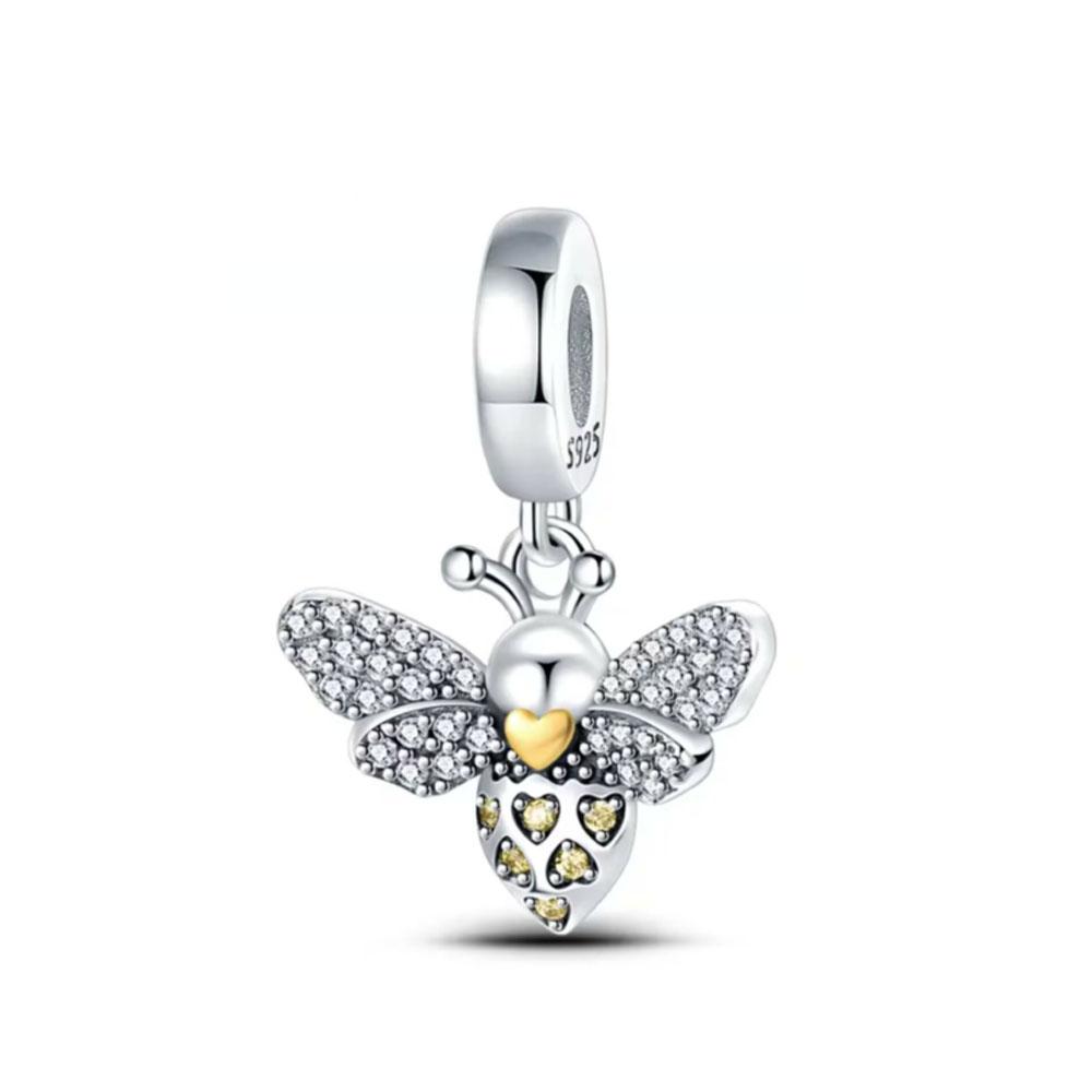 Copper Yellow Honey Bee Pendant Charm Light-In-Dark Firefly Bead Fit Original Bracelet Jewelry For Annversary Gifts