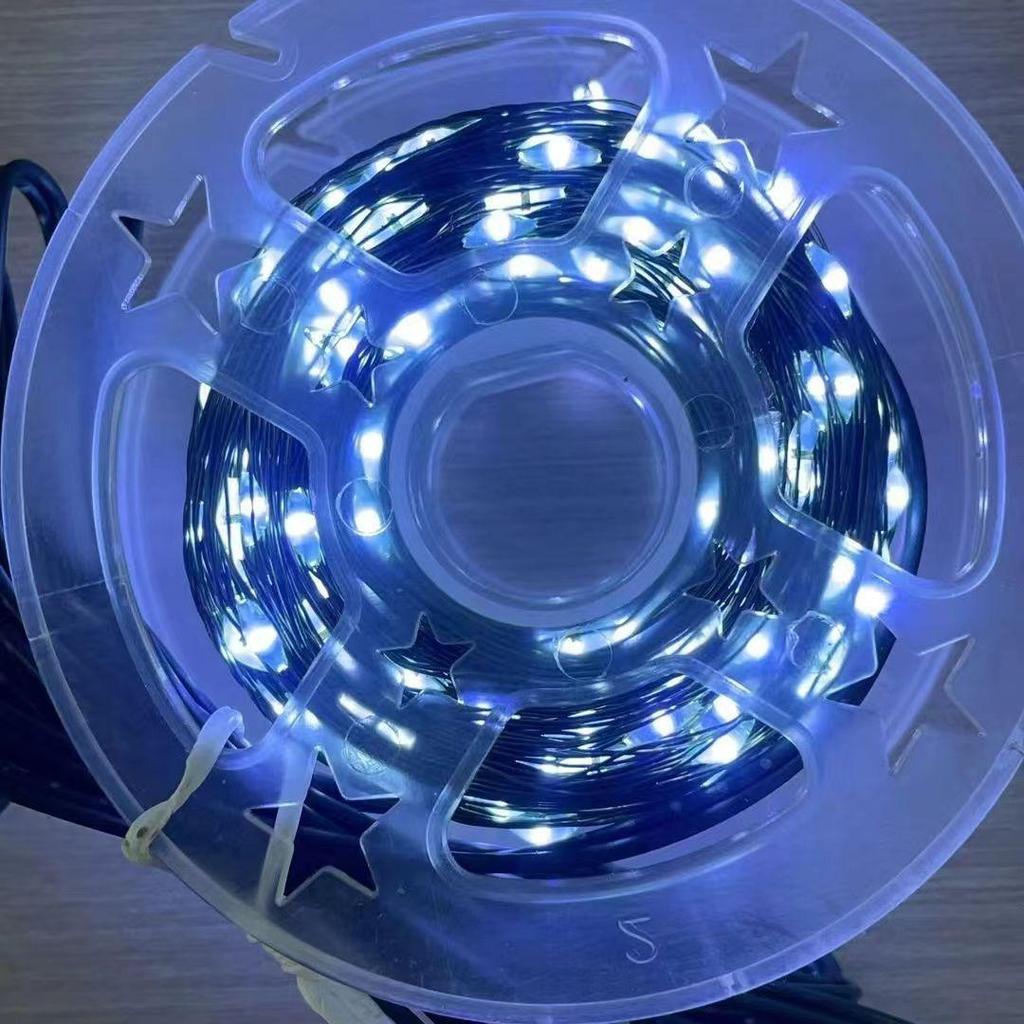 Funkelnder Stern Kupferdraht Weihnachtsbaum Lichterkette mit grünem Draht zur Girlanden- und Kranzdekoration